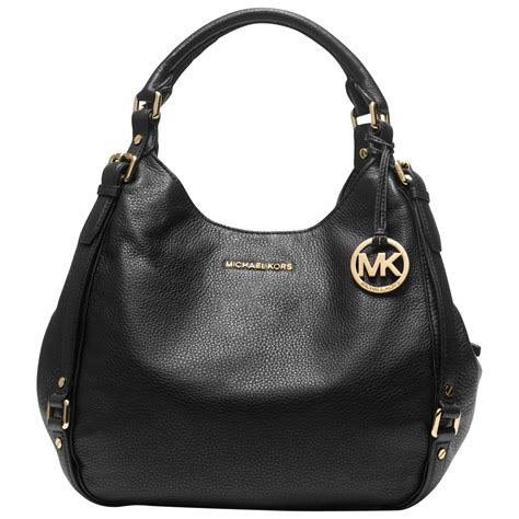 michael kors bedford large top zip black leather shoulder bag|Michael Kors bedford tote bag.